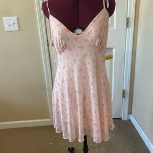 Pink Floral Mini Dress